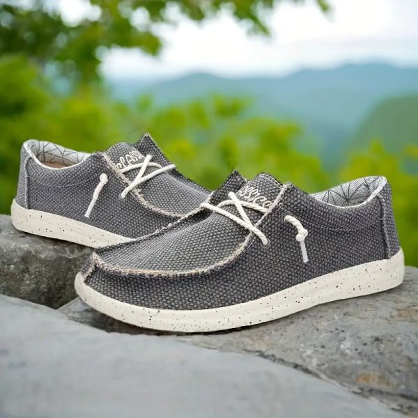 00259b4257794a05a443ae4870c3a5b5-goods Men'S Casual Loafers - Stylish And Easy Slip-On Sneakers, Solid Color, Lightweight And Soft Canvas Shoes, Round Toe Design, Equipped with EVA Sole, Suitable for Daily Wear And Leisure, Street Style for All Seasons