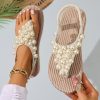 072aa1c2-bbbb-41af-b7b8-cac4da990ce8 New Bohemian Flip-Flops for Women Featuring Pearls - Made from Soft Fabric with an Elastic Heel Design, Perfect for Outdoor Activities, Casual Outings, Vacations, And Beach Trips - an Ideal Surprise Gift for Birthday Celebrations, Sandals.