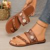 New Women's Toe Flat Sandals, Ethnic Style Beach Sandals, Suitable for Beach, Home, And Vacation, Women Shoes