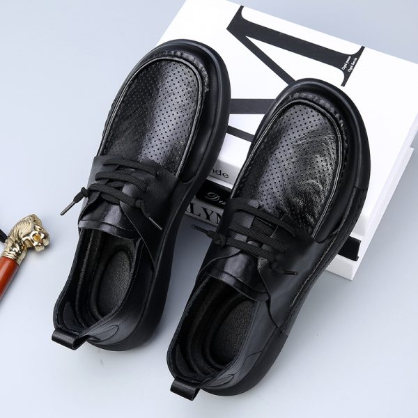 0caa0b55dea14df186421394b66256a8-goods Men'S Genuine Leather Shoes | Optional Velvet-Non-Slip Slip-Onu002FLace-Up Closure, Breathable Low-Top Design, Thickened Cushioning Eva Insole And Non-Slip Rubber Sole - Suitable For Office All-Season Business Casual Shoes