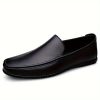 Men's Genuine Leather Business Casual Shoes, High-End Hand-Stitched Fashion Solid Color All-Season Casual Shoes