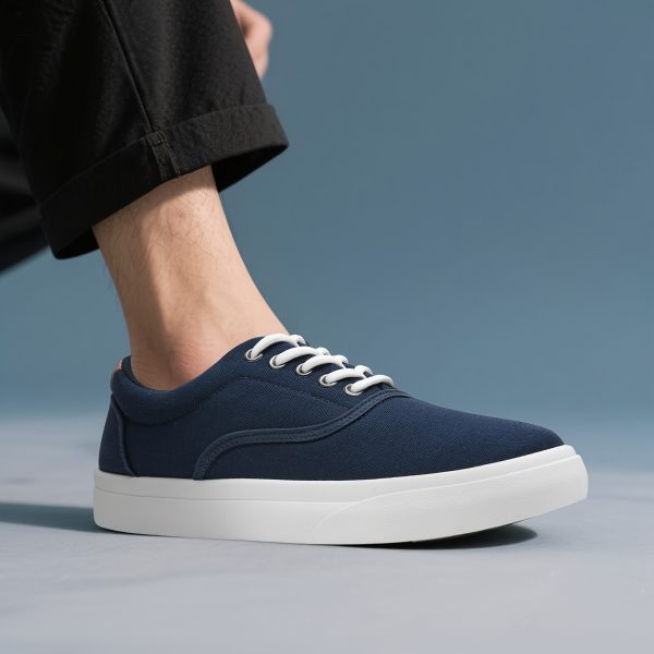 17d9fa96-3b83-4658-a887-1fa462ce55cd Men'S Low-Top Thick-Soled Fashionable Sneakers, Casual Lace-Up Canvas Sports Shoes, Breathable And Comfortable, Non-Slip Insole Athletic Shoes, Tennis Shoes - Available in Various Colors - Large Size