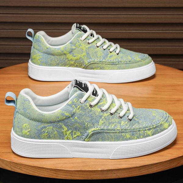 Men's Spring New Arrival Niche Canvas Casual Shoes for Middle School Students, Platform Sole Anti-Slip Sports Skate Shoes