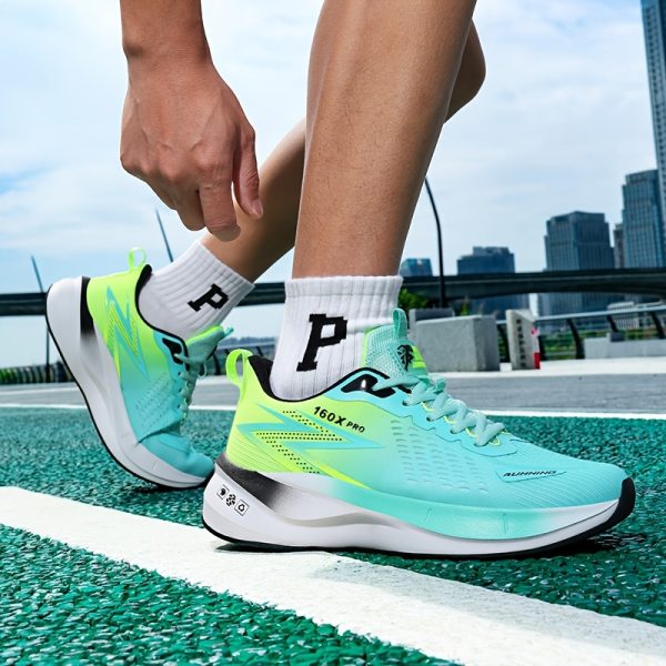 Men'S Carbon Plate Ultra-Light Running Shoes, Breathable Mesh, Non-Slip, Shock-Absorbing Soft Sole, Fashionable And Versatile, Professional Sports Shoes For Students