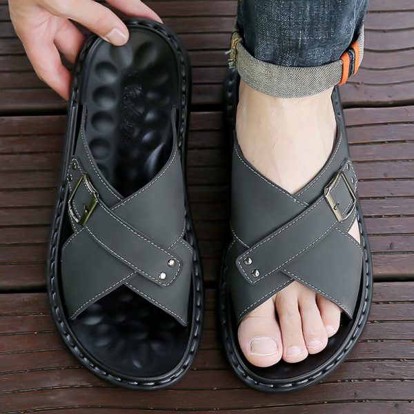Men's High-end Sandals, Simple and Comfortable Slip-on Slippers for Men to Wear Outside