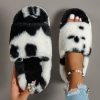 Cozy Fluffy Faux Furry Slippers Suitable for – Warm Soft House Shoes with Open-Toe Platform, Cushioned PVC Sole & Fuzzy Covering, Women Shoes