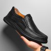 Men'S Trendy Slip-On Shoes Made of Genuine Leather, Perfect for Casual Wear in Spring And Summer