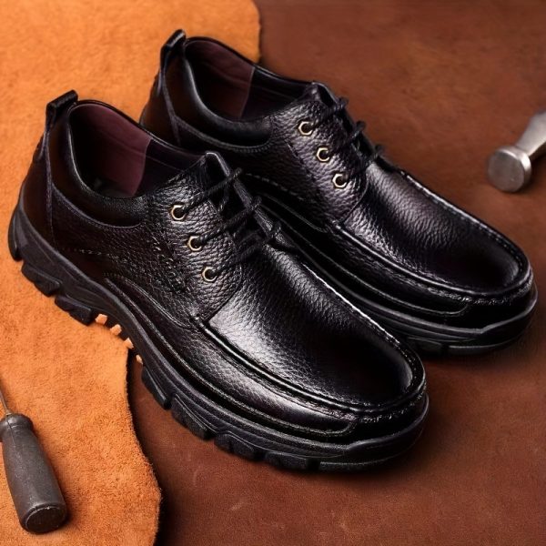 Men's Genuine Dad Shoes for Middle-Aged and Elderly, Business Casual Non-Slip Soft Sole Father Shoes, Large Size Trendy Shoes, Wear-Resistant