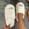 Cozy Fluffy Faux Furry Slippers Suitable for – Warm Soft House Shoes with Open-Toe Platform, Cushioned PVC Sole & Fuzzy Covering, Women Shoes