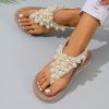 2c8090db-f540-4f25-98c0-f768b65c692d New Bohemian Flip-Flops for Women Featuring Pearls - Made from Soft Fabric with an Elastic Heel Design, Perfect for Outdoor Activities, Casual Outings, Vacations, And Beach Trips - an Ideal Surprise Gift for Birthday Celebrations, Sandals.