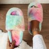 Cozy Fluffy Faux Furry Slippers Suitable for – Warm Soft House Shoes with Open-Toe Platform, Cushioned PVC Sole & Fuzzy Covering, Women Shoes
