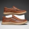Men'S Trendy Slip-On Shoes Made of Genuine Leather, Perfect for Casual Wear in Spring And Summer