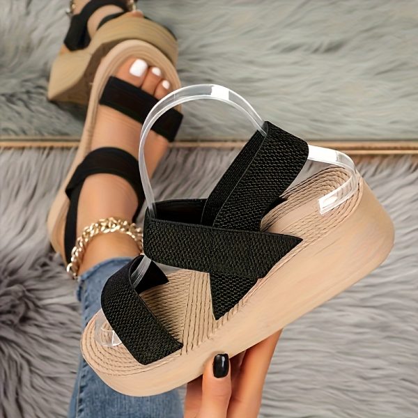 3e2967e4-6f3e-4fa6-860c-12a9cffec94b Women'S Adjustable -Strap Open-Toe Sandals - Breathable Fabric Upper & Lightweight EVA Sole - Summer, Outdoor, And All-Weather Wear, Design, EVA Material, Minimalist Style, Soft Insole, Casual Attire, Women Shoes