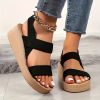 423c5a68-f5b1-4281-a965-3066e46fea4d Women'S Adjustable -Strap Open-Toe Sandals - Breathable Fabric Upper & Lightweight EVA Sole - Summer, Outdoor, And All-Weather Wear, Design, EVA Material, Minimalist Style, Soft Insole, Casual Attire, Women Shoes