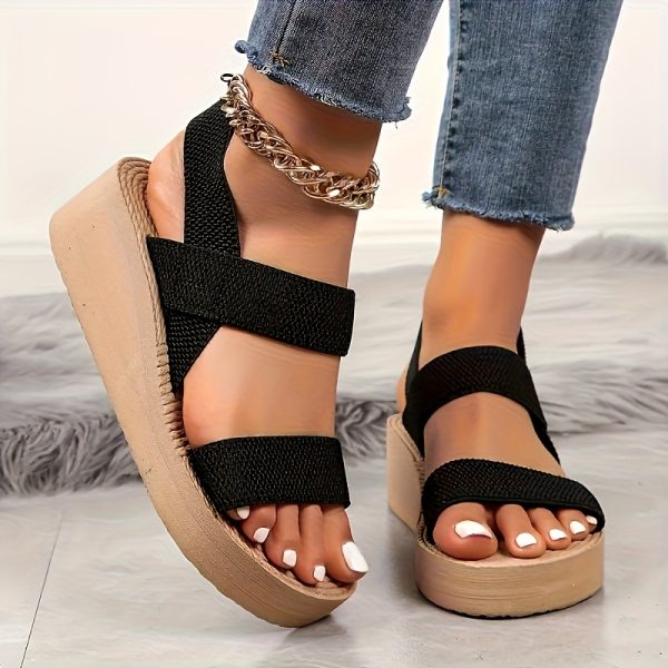 423c5a68-f5b1-4281-a965-3066e46fea4d Women'S Adjustable -Strap Open-Toe Sandals - Breathable Fabric Upper & Lightweight EVA Sole - Summer, Outdoor, And All-Weather Wear, Design, EVA Material, Minimalist Style, Soft Insole, Casual Attire, Women Shoes