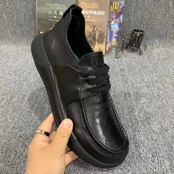 43095b2bd6bf477eb8f02ed94d30f6fb-goods Men'S Genuine Leather Shoes | Optional Velvet-Non-Slip Slip-Onu002FLace-Up Closure, Breathable Low-Top Design, Thickened Cushioning Eva Insole And Non-Slip Rubber Sole - Suitable For Office All-Season Business Casual Shoes
