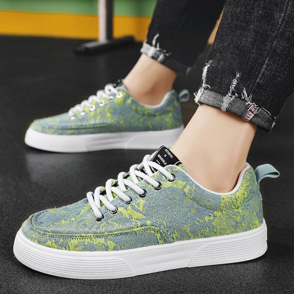 Men's Spring New Arrival Niche Canvas Casual Shoes for Middle School Students, Platform Sole Anti-Slip Sports Skate Shoes