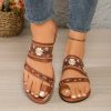 New Women's Toe Flat Sandals, Ethnic Style Beach Sandals, Suitable for Beach, Home, And Vacation, Women Shoes