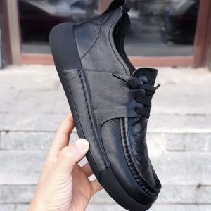 5782f0957d7b4faea76c06f7bfc2eeb0-goods Men'S Genuine Leather Shoes | Optional Velvet-Non-Slip Slip-Onu002FLace-Up Closure, Breathable Low-Top Design, Thickened Cushioning Eva Insole And Non-Slip Rubber Sole - Suitable For Office All-Season Business Casual Shoes