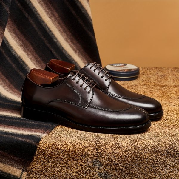 Handmade Men's Dress Shoes, Business Derby Shoes, Full-Grain Suit Shoes, All-Season Versatile Genuine Men's Shoes