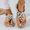 5e4f897d-ecc3-4e4e-820e-d5b6d0cfea37 New Bohemian Flip-Flops for Women Featuring Pearls - Made from Soft Fabric with an Elastic Heel Design, Perfect for Outdoor Activities, Casual Outings, Vacations, And Beach Trips - an Ideal Surprise Gift for Birthday Celebrations, Sandals.
