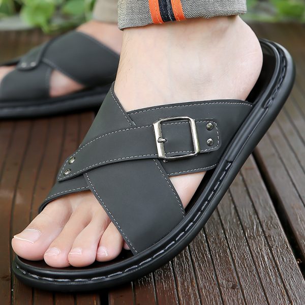 Men's High-end Sandals, Simple and Comfortable Slip-on Slippers for Men to Wear Outside