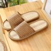 Woven Rattan Slippers for Men, Indoor Home Use, Couples, Thick Soft Sweat-Absorbing Breathable Cool Slippers for Men