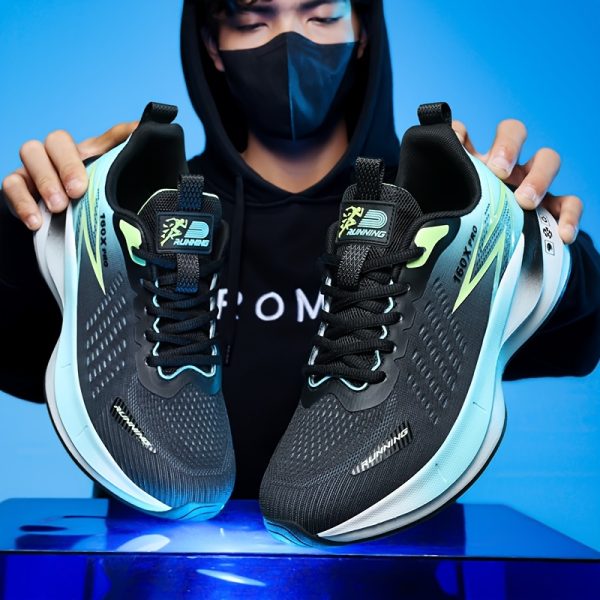 Men'S Carbon Plate Ultra-Light Running Shoes, Breathable Mesh, Non-Slip, Shock-Absorbing Soft Sole, Fashionable And Versatile, Professional Sports Shoes For Students