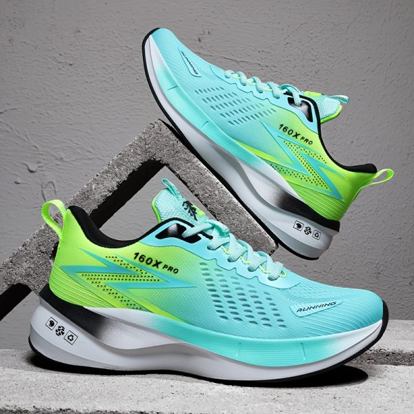 Men'S Carbon Plate Ultra-Light Running Shoes, Breathable Mesh, Non-Slip, Shock-Absorbing Soft Sole, Fashionable And Versatile, Professional Sports Shoes For Students