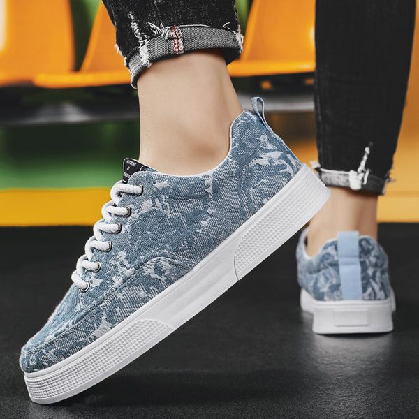Men's Spring New Arrival Niche Canvas Casual Shoes for Middle School Students, Platform Sole Anti-Slip Sports Skate Shoes
