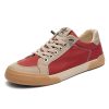 2026 Spring Fashion Men's Shoes Low-top Flat Lace-up Canvas Shoes Solid Color Niche Casual Shoes Men's Breathable Sneakers