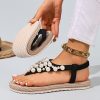 74f6fb9e-bb58-4bc3-8642-f0ad5a632796 New Bohemian Flip-Flops for Women Featuring Pearls - Made from Soft Fabric with an Elastic Heel Design, Perfect for Outdoor Activities, Casual Outings, Vacations, And Beach Trips - an Ideal Surprise Gift for Birthday Celebrations, Sandals.
