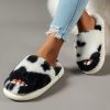Cozy Fluffy Faux Furry Slippers Suitable for – Warm Soft House Shoes with Open-Toe Platform, Cushioned PVC Sole & Fuzzy Covering, Women Shoes