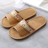 Woven Rattan Slippers for Men, Indoor Home Use, Couples, Thick Soft Sweat-Absorbing Breathable Cool Slippers for Men