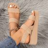 83244bc3-c3a1-401f-afac-b9611ad70077 Women'S Adjustable -Strap Open-Toe Sandals - Breathable Fabric Upper & Lightweight EVA Sole - Summer, Outdoor, And All-Weather Wear, Design, EVA Material, Minimalist Style, Soft Insole, Casual Attire, Women Shoes