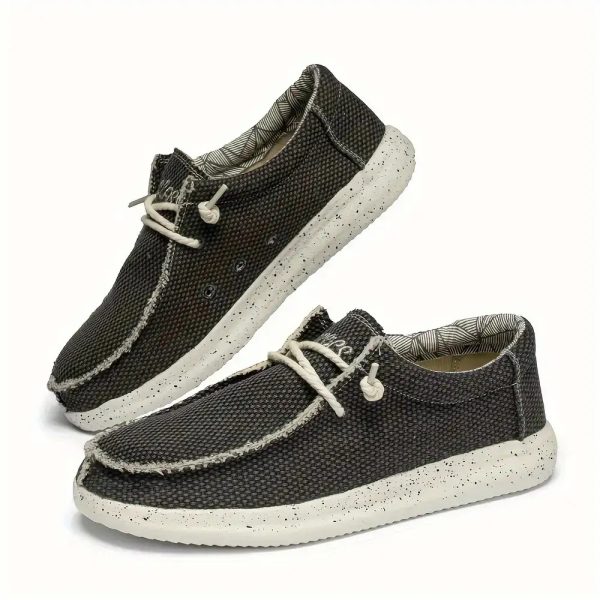 8809a10aad084ec491118619a2921374-goods Men'S Casual Loafers - Stylish And Easy Slip-On Sneakers, Solid Color, Lightweight And Soft Canvas Shoes, Round Toe Design, Equipped with EVA Sole, Suitable for Daily Wear And Leisure, Street Style for All Seasons
