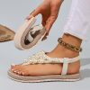 88e601b8-a8d8-4c94-9a01-3c1ff8b8e692 New Bohemian Flip-Flops for Women Featuring Pearls - Made from Soft Fabric with an Elastic Heel Design, Perfect for Outdoor Activities, Casual Outings, Vacations, And Beach Trips - an Ideal Surprise Gift for Birthday Celebrations, Sandals.