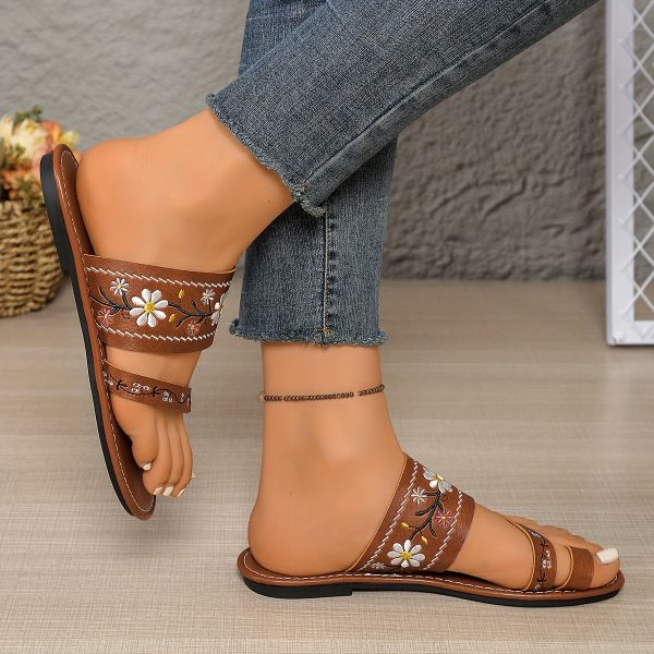 New Women's Toe Flat Sandals, Ethnic Style Beach Sandals, Suitable for Beach, Home, And Vacation, Women Shoes