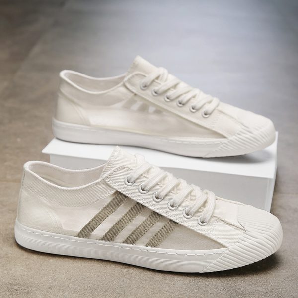 Men'S Casual Skateboard Sneaker Walking Jogging Wide Soft Trendy Lightweight Canvas Shoes Non-Slip Versatile Shoes