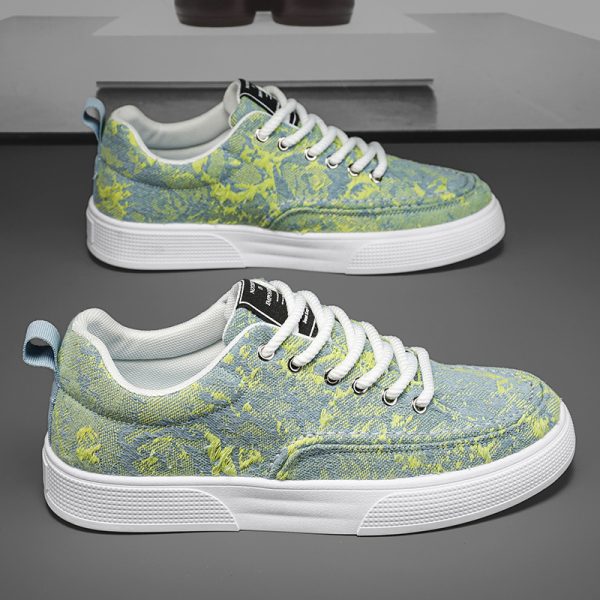 Men's Spring New Arrival Niche Canvas Casual Shoes for Middle School Students, Platform Sole Anti-Slip Sports Skate Shoes