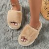 Cozy Fluffy Faux Furry Slippers Suitable for – Warm Soft House Shoes with Open-Toe Platform, Cushioned PVC Sole & Fuzzy Covering, Women Shoes