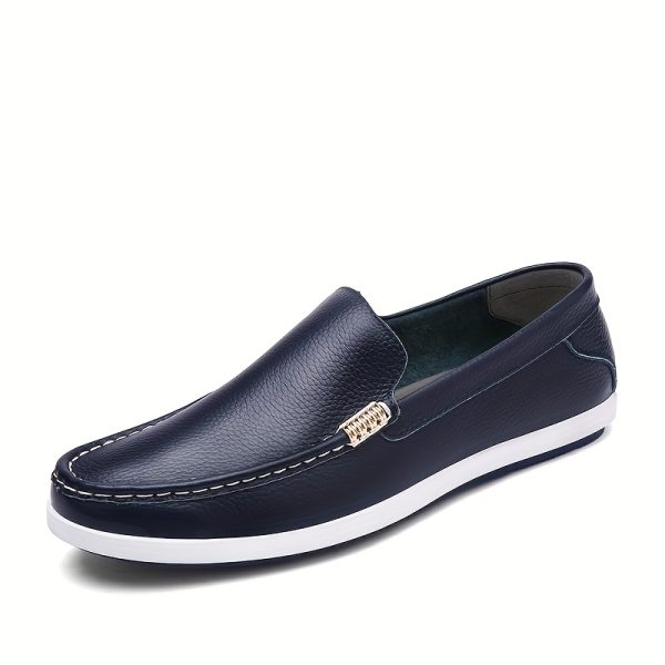 Autumn Men's Shoes, Genuine Breathable Soft Cowhide Slip-On Shoes, Korean Style Fashion Soft Sole Men's Casual Shoes