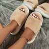 Cozy Fluffy Faux Furry Slippers Suitable for – Warm Soft House Shoes with Open-Toe Platform, Cushioned PVC Sole & Fuzzy Covering, Women Shoes