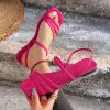 b33595ad-39a7-4268-b396-fe14e00bf653 New Summer Women's Cross-Strap Flat Sandals, Casual Roman-Style Lace-Up Sandals, Available in Light Blue, Black, Green, Brown, Burgundy, Pink, Orange, Purple, for Lotus Root Pink, Etc. Comfortable Flat-soled Beach Slippers, Fashionable Sandals