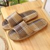 Woven Rattan Slippers for Men, Indoor Home Use, Couples, Thick Soft Sweat-Absorbing Breathable Cool Slippers for Men