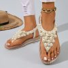 bd755e10-a37c-41a4-8ec0-3b2dd848e317 New Bohemian Flip-Flops for Women Featuring Pearls - Made from Soft Fabric with an Elastic Heel Design, Perfect for Outdoor Activities, Casual Outings, Vacations, And Beach Trips - an Ideal Surprise Gift for Birthday Celebrations, Sandals.