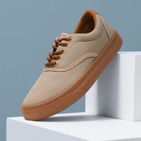 c3c2e86a-d1a1-4f99-acaf-7143fecc7c4b Men'S Low-Top Thick-Soled Fashionable Sneakers, Casual Lace-Up Canvas Sports Shoes, Breathable And Comfortable, Non-Slip Insole Athletic Shoes, Tennis Shoes - Available in Various Colors - Large Size