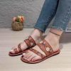 New Women's Toe Flat Sandals, Ethnic Style Beach Sandals, Suitable for Beach, Home, And Vacation, Women Shoes