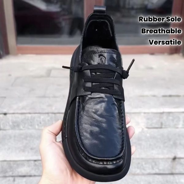 d964b12281a34eb5968aa22f62268cce-goods Men'S Genuine Leather Shoes | Optional Velvet-Non-Slip Slip-Onu002FLace-Up Closure, Breathable Low-Top Design, Thickened Cushioning Eva Insole And Non-Slip Rubber Sole - Suitable For Office All-Season Business Casual Shoes