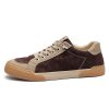 2026 Spring Fashion Men's Shoes Low-top Flat Lace-up Canvas Shoes Solid Color Niche Casual Shoes Men's Breathable Sneakers